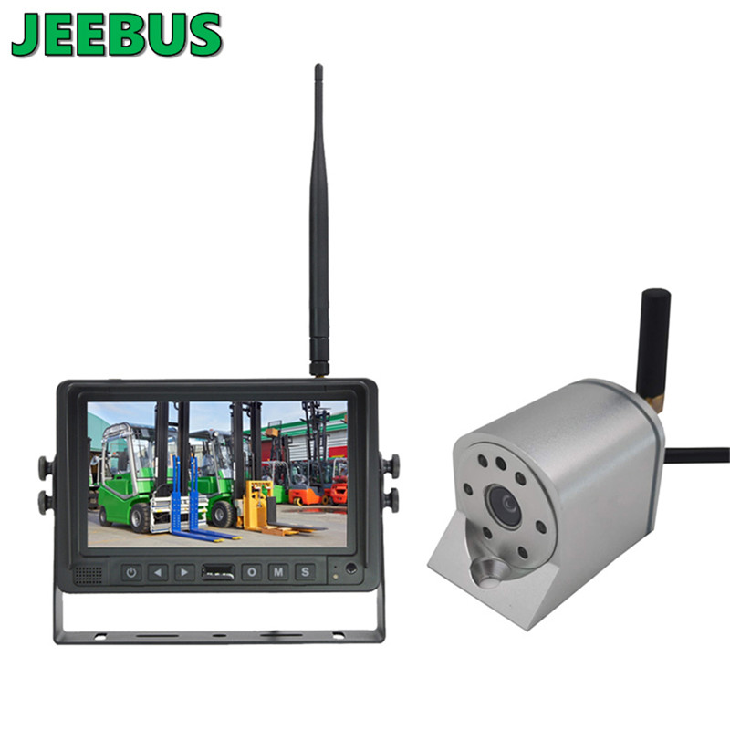 HD Night Vision vízálló 7 hüvelykes vezeték nélküli kamera DVR monitor rendszer targoncához