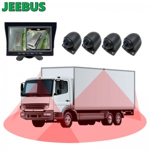 3D 1080P 360 buszos pakoló kamera autó tolatósegéd teherautó 360 fokos kamera Bird View biztonsági rendszer